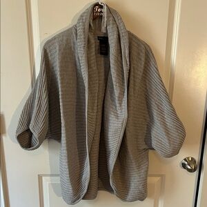 Grace Elements Gray Ribbed Sweater Shrug